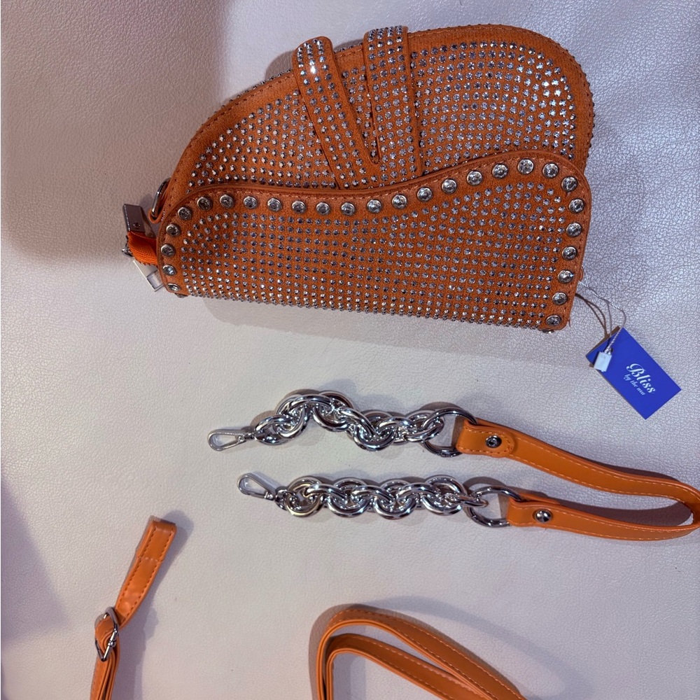 Bliss Orange Rhinestone Mini Bag - Picture 8 of 8